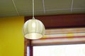 Close up view of lamp hinging from ceiling Royalty Free Stock Photo