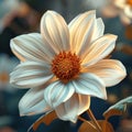 Close-up view of a large white flower with petals blurred background. Flowering flowers, a symbol of spring, new life Royalty Free Stock Photo