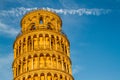 A close-up view of the Leaning Tower of Pisa, Italy Royalty Free Stock Photo