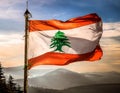 Lebanon Flag Waving on the wind Royalty Free Stock Photo