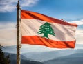 Lebanon Flag Waving on the wind Royalty Free Stock Photo