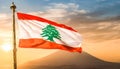 Lebanon Flag Waving on the wind Royalty Free Stock Photo
