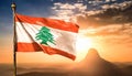 Lebanon Flag Waving on the wind Royalty Free Stock Photo