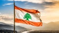 Lebanon Flag Waving on the wind Royalty Free Stock Photo