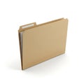 A close-up view of a light brown file folder with a single sheet of paper inside Royalty Free Stock Photo