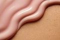 Light Pink Liquid Wave Texture on Beige Background Royalty Free Stock Photo