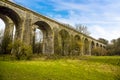 A close-up view looking upward at the aqueduct at Chirk, Wales Royalty Free Stock Photo