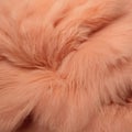 Close-Up View of Luxurious Peach-Colored Faux Fur Texture
