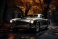 close-up view of a luxury old car captures the timeless elegance and vintage beauty of a classic automobile.