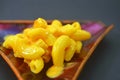 Close up view of macaroni cheese pasta Royalty Free Stock Photo