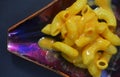 Close up view of macaroni cheese pasta Royalty Free Stock Photo