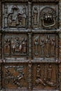 Close-up view of Magdeburg Gates of Sophia Cathedral, Veliky Novgorod, Russia Royalty Free Stock Photo