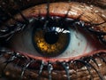 a close up view of a mans eye
