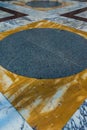 Close up view of the marble ancient floor of the Pantheon temple, Rome, Italy. Royalty Free Stock Photo