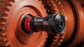 Close-up view of the mechanical components showcasing the complex gears. Royalty Free Stock Photo