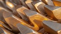 Close-up view of a metallic object with a textured surface, featuring a repeating pattern of sharp, pointed edges. Royalty Free Stock Photo