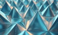 close-up view metallic surface with repeating pattern triangular shapes in shades blue and orange, creating Royalty Free Stock Photo
