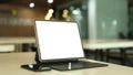 Close up view of mock-up digital tablet with keyboard, stylus pen and smartphone