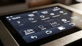 Smart Home Control Panel Touch Screen UI with Icons and Data Royalty Free Stock Photo