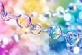 Close-up view of molecular chains in vibrant colors, visualizing the intricate structure of polymers in advanced material science