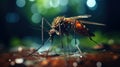 A Close-Up View of Mosquitoes. virus ecology. Generative AI