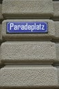 Paradepatz Zurich, street sign, square which are UBS and Credit Suisse headquarter are locatet, financial banking place