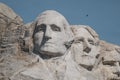 Close-up view of Mt. Rushmore, featuring the faces of four famous U.S. Presidents carved into the mountainside Royalty Free Stock Photo