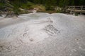 Close up view of the mud pots at Artists Paint Pots hiking trail area in Yellowstone National Park