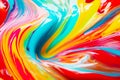 Close up view of multicolored paint swirl in the center of the image. Generative AI Royalty Free Stock Photo