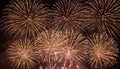Golden Fireworks Bursting in Dark Night Sky celebration Royalty Free Stock Photo