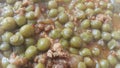 3Close up view of Mutton qeema matar OR Spicy Minced Meat and peas dish