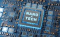 Close-up view on a nanotechnology electronic system 3D rendering