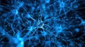 Conceptual Image of Brain Neurons with Glowing Synapses for Science and Medicine Royalty Free Stock Photo