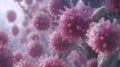 Close-up view of numerous pink viruses Royalty Free Stock Photo