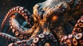 Close-up view of an octopus's head and tentacles Royalty Free Stock Photo