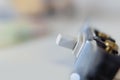 Close-up view of an old electrical switch Royalty Free Stock Photo