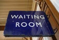 Close-up view of an old metal British Railway waiting room sign. Royalty Free Stock Photo