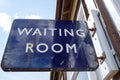 Close-up view of an old metal British Railway waiting room sign. Royalty Free Stock Photo