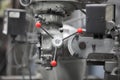 Close up view of old Milling machine head in a machine shop Royalty Free Stock Photo