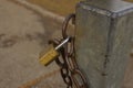 Close-up view of old rusty chain links. Royalty Free Stock Photo