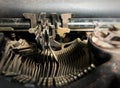 Close Up view of old typewriter keys Royalty Free Stock Photo