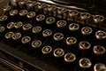 Close-up view of old typewriter keys Royalty Free Stock Photo