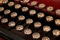 Close-up view of old typewriter keys Royalty Free Stock Photo