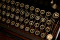 Close-up view of old typewriter keys Royalty Free Stock Photo