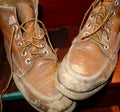close-up view of working boots Royalty Free Stock Photo