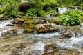 Close up view of one of the springs of 7 springs waterfall Royalty Free Stock Photo