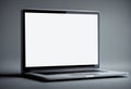 Close-up view of open blank screen laptop computer, AI Generated Royalty Free Stock Photo