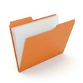 A close-up view of an orange file folder with a white label Royalty Free Stock Photo