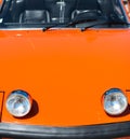 Orange retro car headlight. Royalty Free Stock Photo