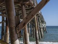 Pilings and Pilings to Hold Up the Pier Royalty Free Stock Photo